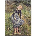 Trademark Global Camille Pissarro Girl with a Stick 1881 Canvas Art, 24 x 18