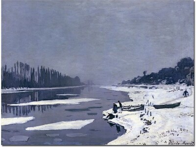 Trademark Global Claude Monet Ice on Seine at Bougival, 1867-8 Canvas Art, 26 x 32
