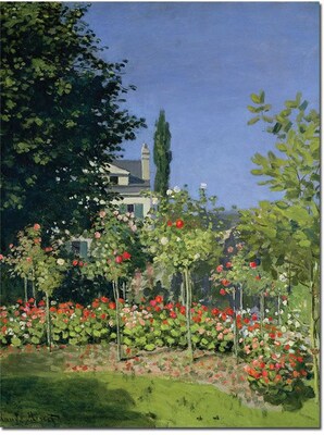 Trademark Global Claude Monet Flowering Garden at Sainte Adresse Canvas Art, 47 x 35