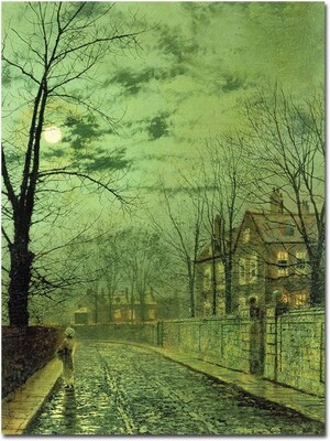 Trademark Global John Atkinson Grimshaw A Moonlit Road Canvas Art, 24 x 18