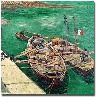 Trademark Global Vincent Van Gogh Landing Stage with Boats 1888 Canvas Art, 24 x 24