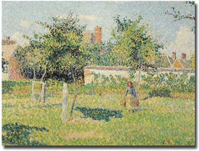 Trademark Global Camille Pissarro Woman in the Meadow at Eragny, 1887 Canvas Art, 26 x 32