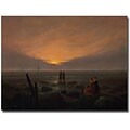 Trademark Global Caspar David Friedrich Moon RIsing over the Sea, 1821 Canvas Art, 18 x 24