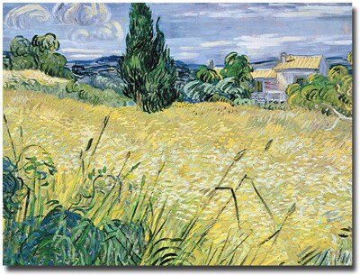 Trademark Global Vincent Van Gogh Landscape with Green Corn, 1889 Canvas Art, 35 x 47