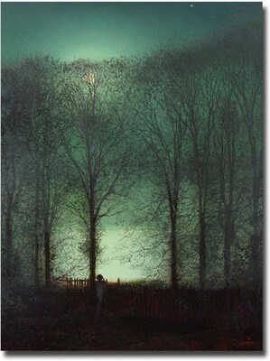 Trademark Global John Atkinson Grimshaw Figure in the Moonlight Canvas Art, 32 x 26