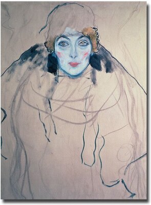 Trademark Global Gustav Klimt Head of a Woman Canvas Art, 47 x 35