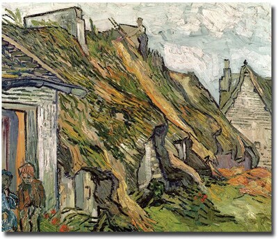 Trademark Global Vincent Van Gogh Cottages in Chaponval Auvers-sur-Oise Canvas Art, 18 x 24