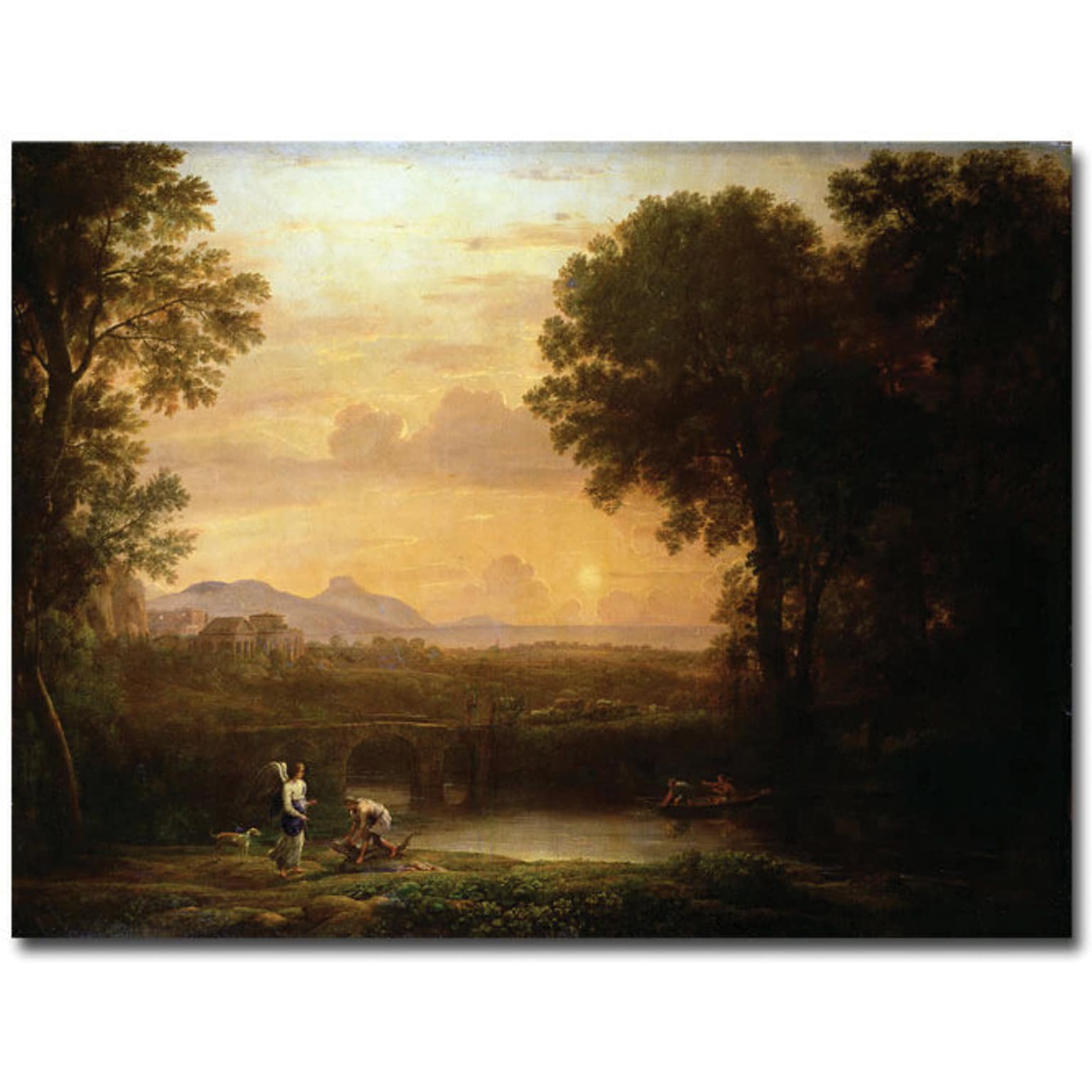 Trademark Global Claude Lorrain Landscape at Dusk Canvas Art, 18 x 24