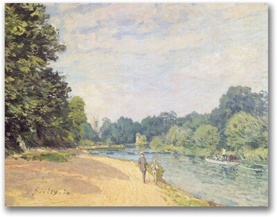 Trademark Global Alfred Sisley The Thames with Hampton Church Canvas Art, 35 x 47