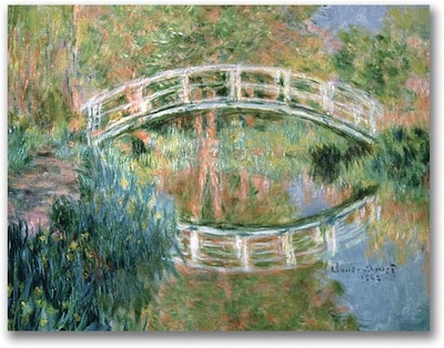 Trademark Global Claude Monet The Japanese Bridge Giverny Canvas Art, Impressionist style, 24x32