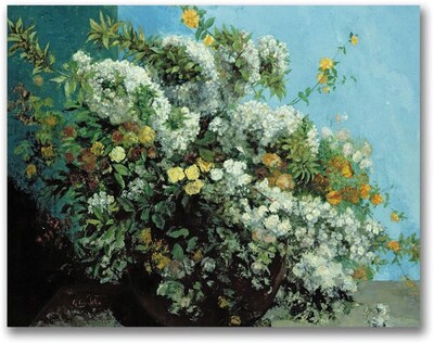 Trademark Global Gustave Courbet Flowering Branches and Flowers Canvas Art, 35 x 47