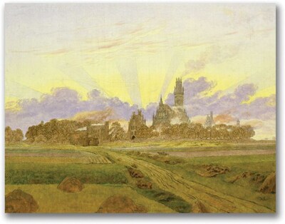 Trademark Global Caspar David Friedrich Dawn at Neubrandenburg Canvas Art, 24 x 32