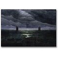 Trademark Global Caspar David Friedrich Sea Shore in Moonlight Canvas Art, 35 x 47