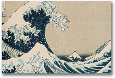 Trademark Global Kanagawa-Katsushika Hokusai The Great Wave Canvas Art, 16 x 24