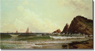Trademark Global Alfred Bricher Cliffs at Cape Elizabeth Canvas Art, 24 x 47