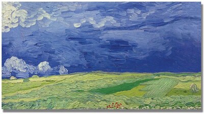 Trademark Global Vincent Van Gogh Wheatfields under Thundercloud Canvas Art, 24 x 47