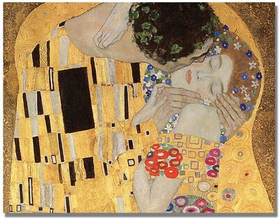 Trademark Global Gustav Klimt The Kiss Canvas Art, 35 x 47