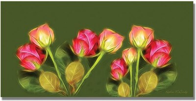 Trademark Global Kathie McCurdy Roses Frieze Larger Canvas Art, 24 x 47