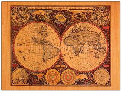 Trademark Global Michelle Calkins World Map Canvas Art, 14 x 19