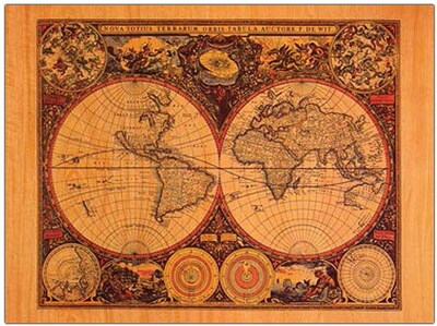Trademark Global Michelle Calkins World Map Canvas Art, 18 x 24