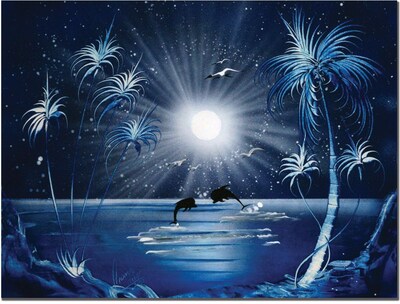 Trademark Global Conrad Dolphins at Night Canvas Art, 18 x 24