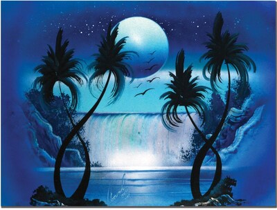 Trademark Global Conrad Moon Over the Waterfall I Canvas Art, 18 x 24