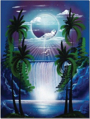 Trademark Global Conrad Moon Over the Waterfall II Canvas Art, 24 x 18