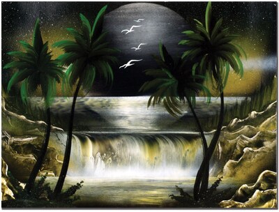 Trademark Global Conrad Moon Over the Waterfall III Canvas Art, 18 x 24