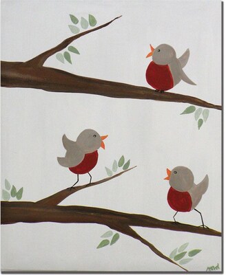 Trademark Global Nicole Dietz Red Robins III Canvas Art, 32 x 26