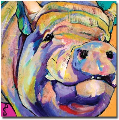 Trademark Global Pat Saunders White Potbelly Canvas Art, 35 x 35