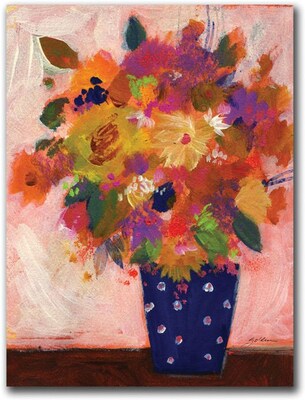 Trademark Global Sheila Golden Dotted Vase #1 Canvas Art, 32 x 24