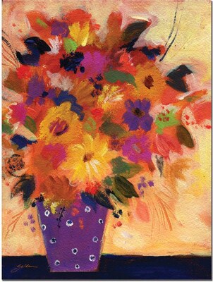 Trademark Global Sheila Golden Dotted Vase #2 Canvas Art, 24 x 18