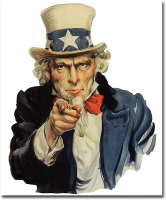 Trademark Global Uncle Sam Canvas Art, 32 x 24