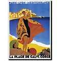 Trademark Global Roger Broders La Plage de Calvi Canvas Art, 32 x 24