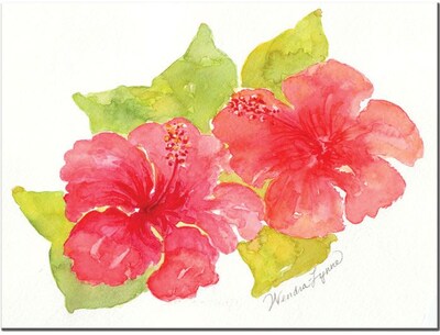 Trademark Global Wendra Hibiscus April Canvas Art, 18 x 24
