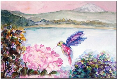 Trademark Global Wendra Hummingbirds Joy Canvas Art, 16 x 24
