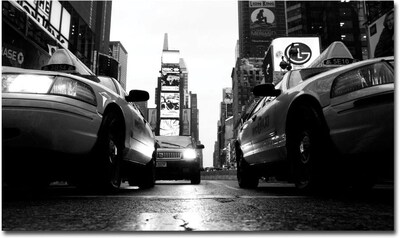 Trademark Global Yale Gurney Broadway Taxis Canvas Art, 14 x 19