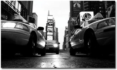 Trademark Global Yale Gurney Broadway Taxis Canvas Art, 18 x 24