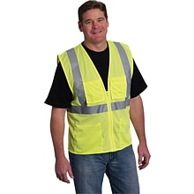 Protective Industrial Products High Visibility Sleeveless Safety Vest, ANSI Class R2, Lime Yellow, 4