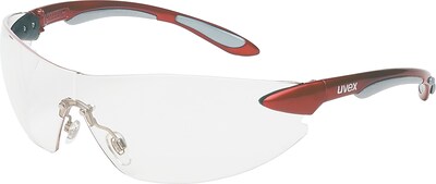 Uvex Ignite™ Safety Glasses, Clear Hardcoat Lens, Metallic Red/Silver Frame