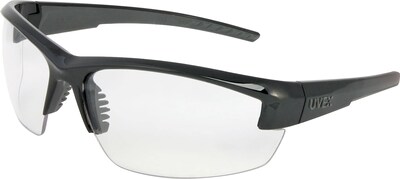 Uvex Mercury™ Safety Glasses, Clear Lens Hardcoat, Black & Gray Frame