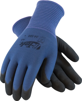 G-Tek Coated Work Gloves, Active Grip, Seamless Nylon Knit  With Nitrile Coating, Medium, 12/Pr (34-