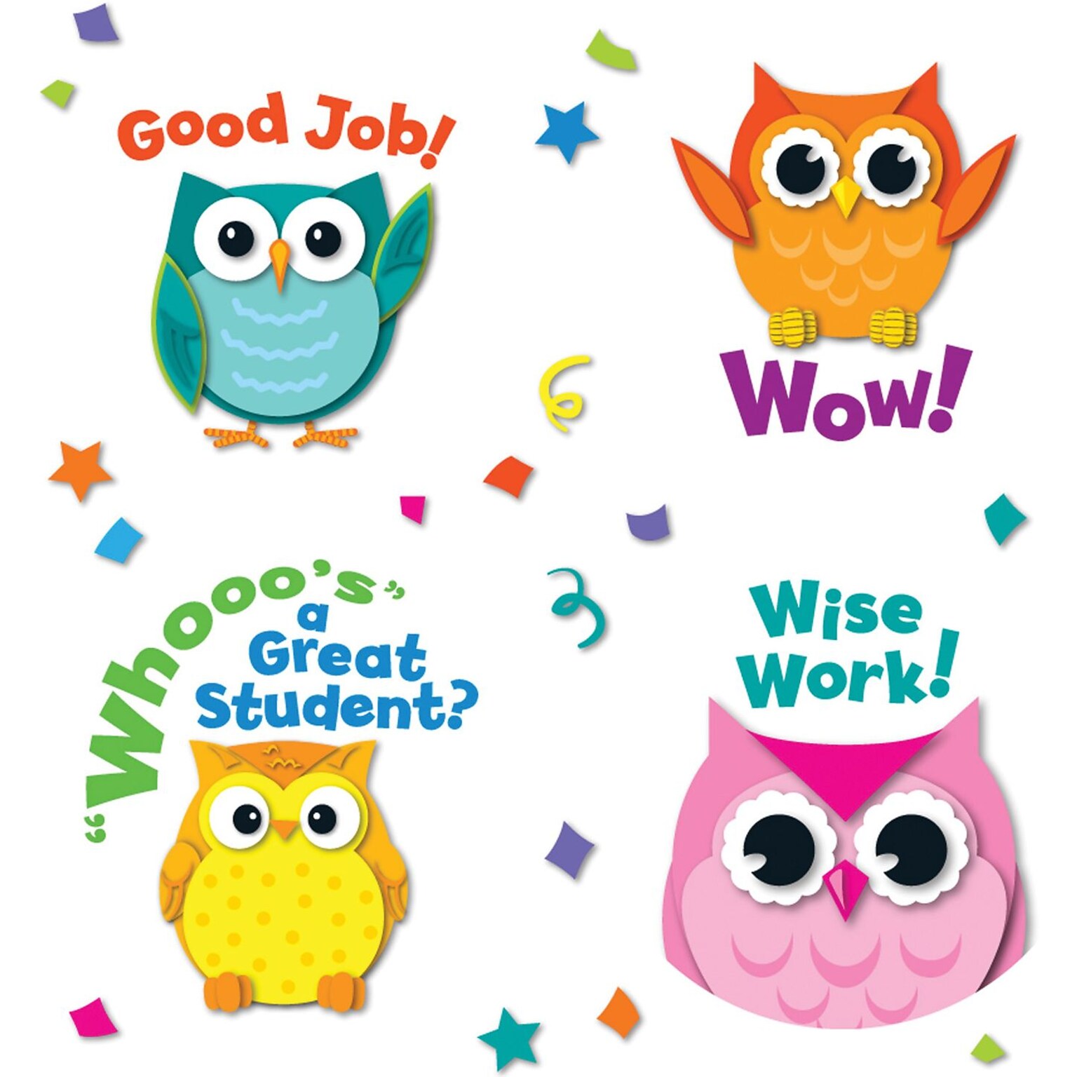 Carson-Dellosa Colorful Owl Motivator Stickers