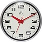 Infinity Instruments Lexington Ave Wall Clock, 15", Silver w/ Red Hands