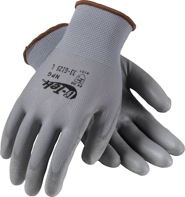 G-Tek 33-G125 Polyurethane Coated Nylon Gloves, XL, 13 Gauge, Gray, 12 Pairs (33-G125/XL)