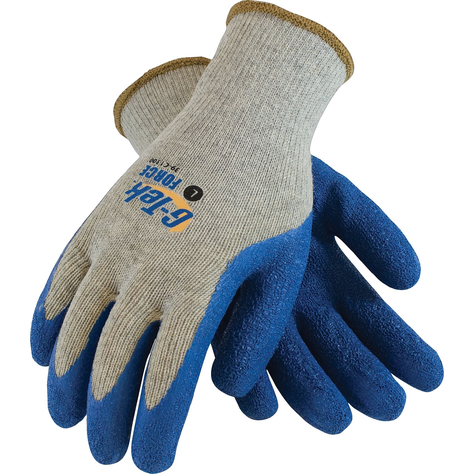 G-Tek Coated Work Gloves, Force Seamless Cotton/Polyester Knit With Latex Coating, XL, 12/Pr (39-C1300/XL)