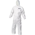 KleenGuard® A10 Hooded Zipper Front Coverall With Elastic Wrists/Ankles, Light Duty, White, 3XL, 25/Ct