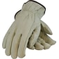 PIP Driver's Gloves, Economy Grade, Top Grain Cowhide, Medium, Tan, 1/Pr