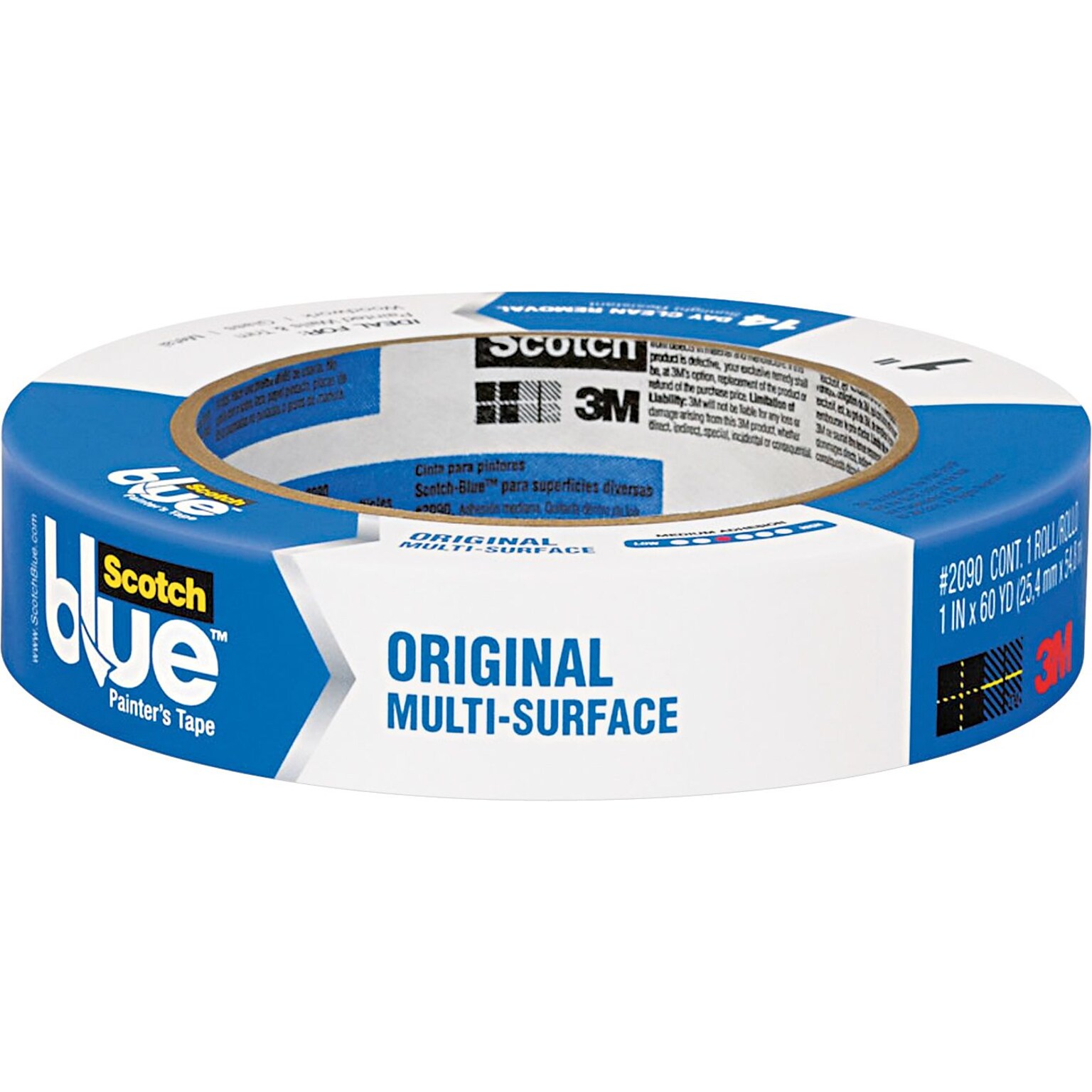 Scotch Blue Painters Masking Tape, Blue, 3 Core, 1 x 60yds. (2090)