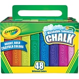Crayola Washable Sidewalk Chalk, Assorted Bright Colors, 48/Pack (512048)